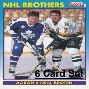 Aaron & Neal Broten Minnesota North Stars Hockey Card Collection - 6 Card Set